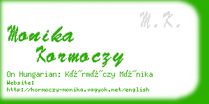 monika kormoczy business card